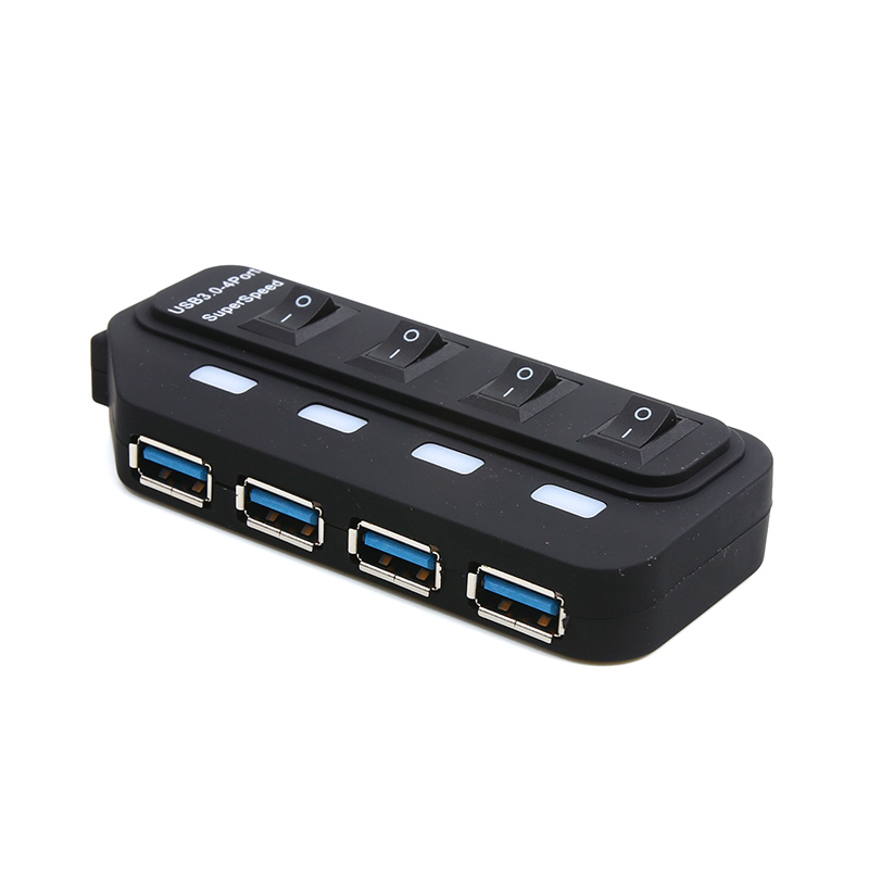 4-in-1 USB 3.0 Hub USB Port Expander with ON/OFF BH320