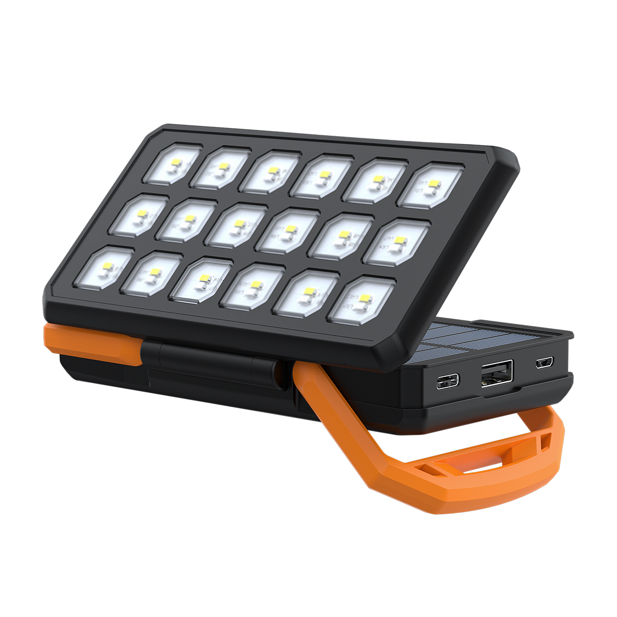 IP44 10000mAh Waterproof DualSolar Panel Power Bank with Stand and Flashlights SMP06