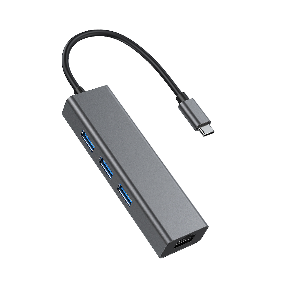 4-in-1 Type-C to USB 3.0 Hub with Gigabit Ethernet TC004