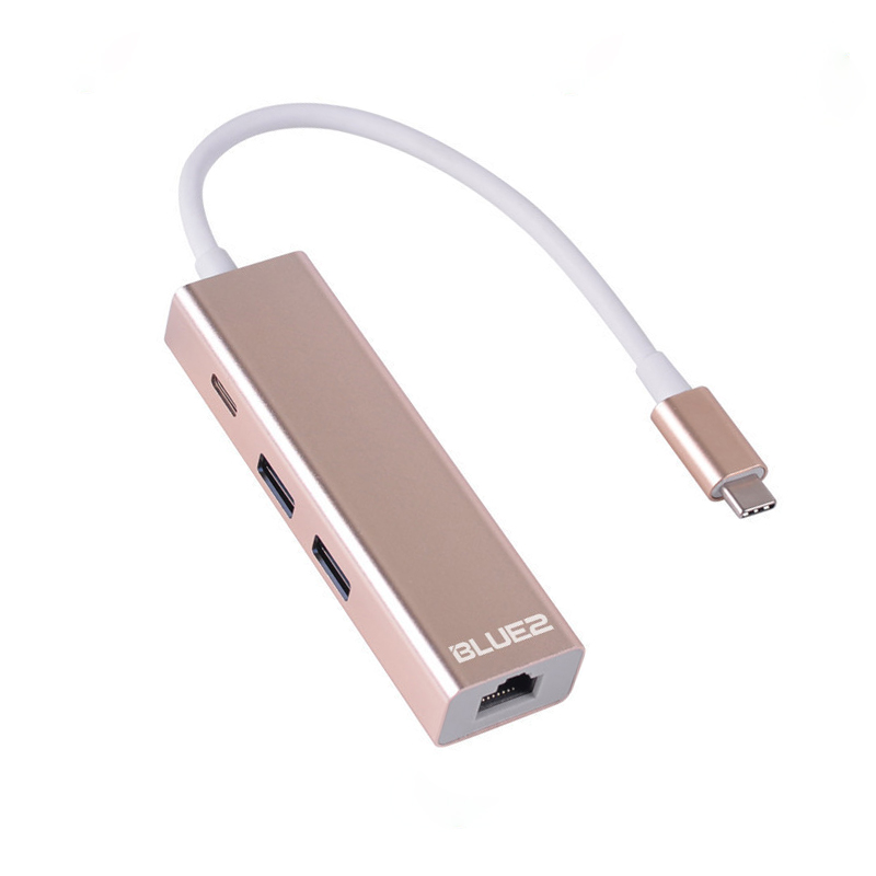 4-in-1 Type-C to USB 3.0 Hub with Gigabit Ethernet TC007