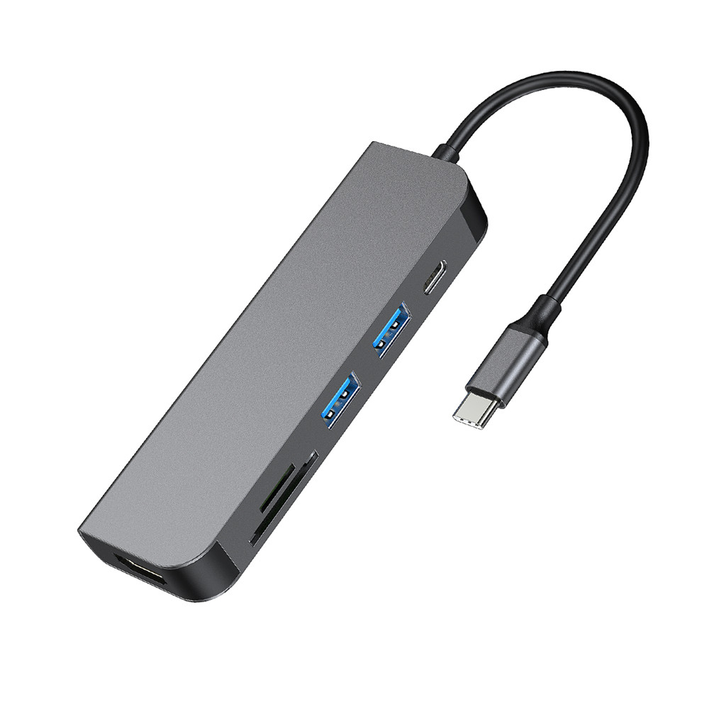 6-in-1 Type-C to USB 3.0 HUB with HDTV Adapter & Card reader TC059