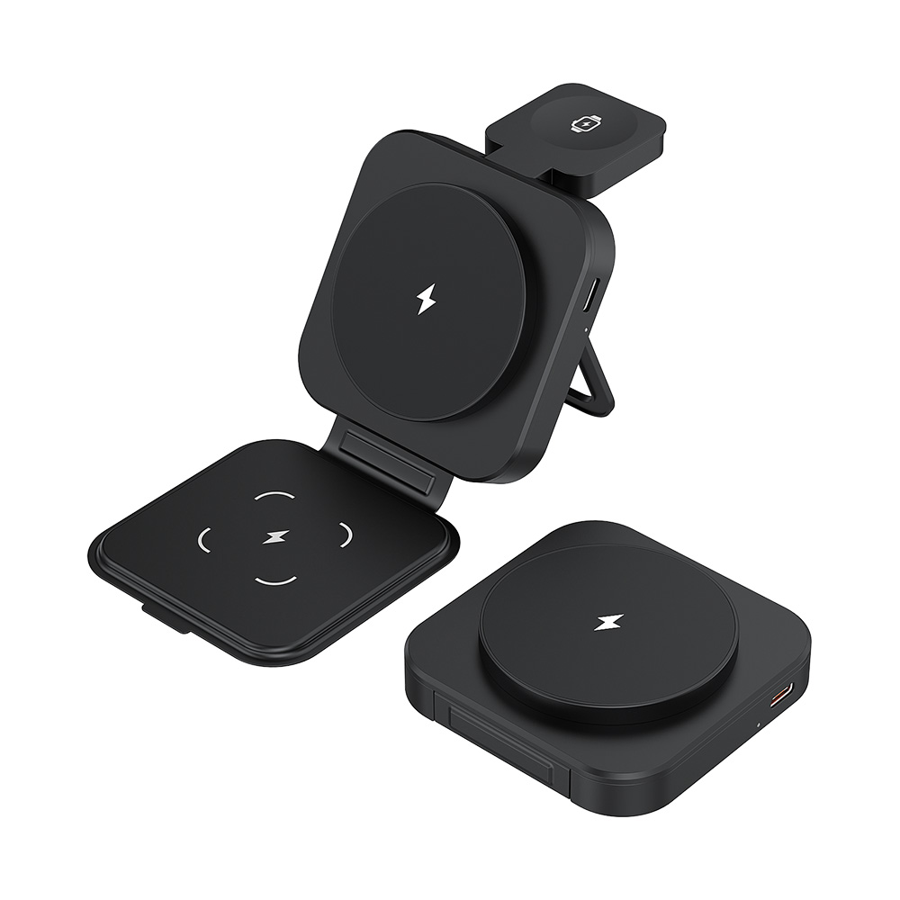 3 IN 1 Foldable Magsafe 15W Wireless Charge Stand For iWatch and Earbuds